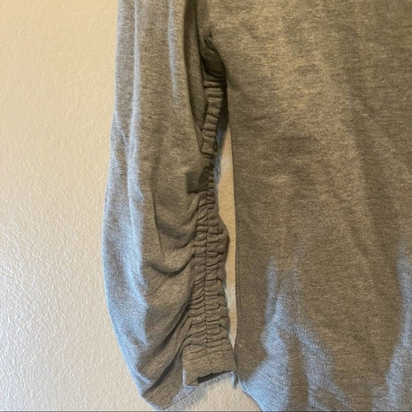 NWT Ella Moss Gray Reese Round Neck Ruched Quarter Sleeve Sweater Small - Picture 5 of 16